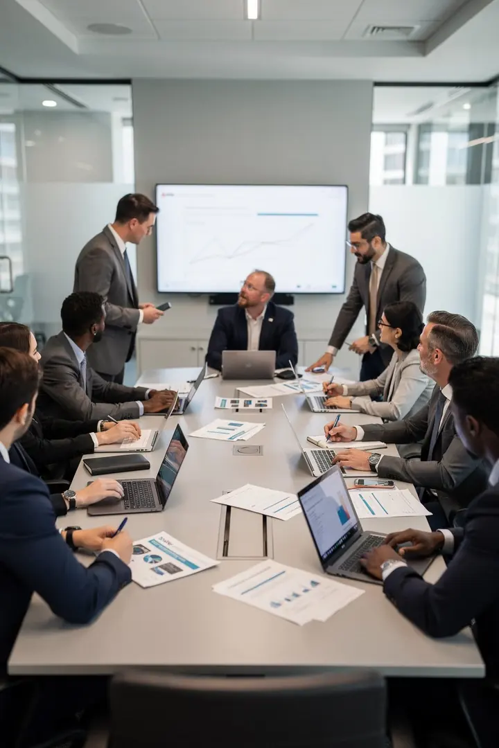 Team meeting around a conference table