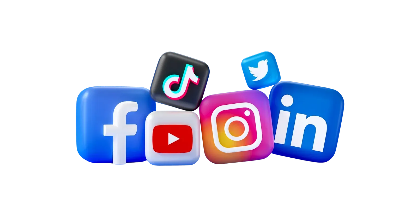 Facebook, YouTube, TikTok, Instagram, Twitter et LinkedIn